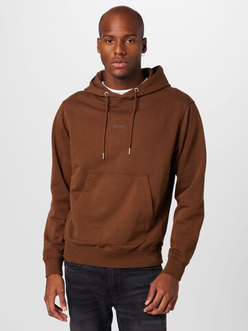 Sweat-shirt 'Wefadehoody' BOSS Orange en marron : devant