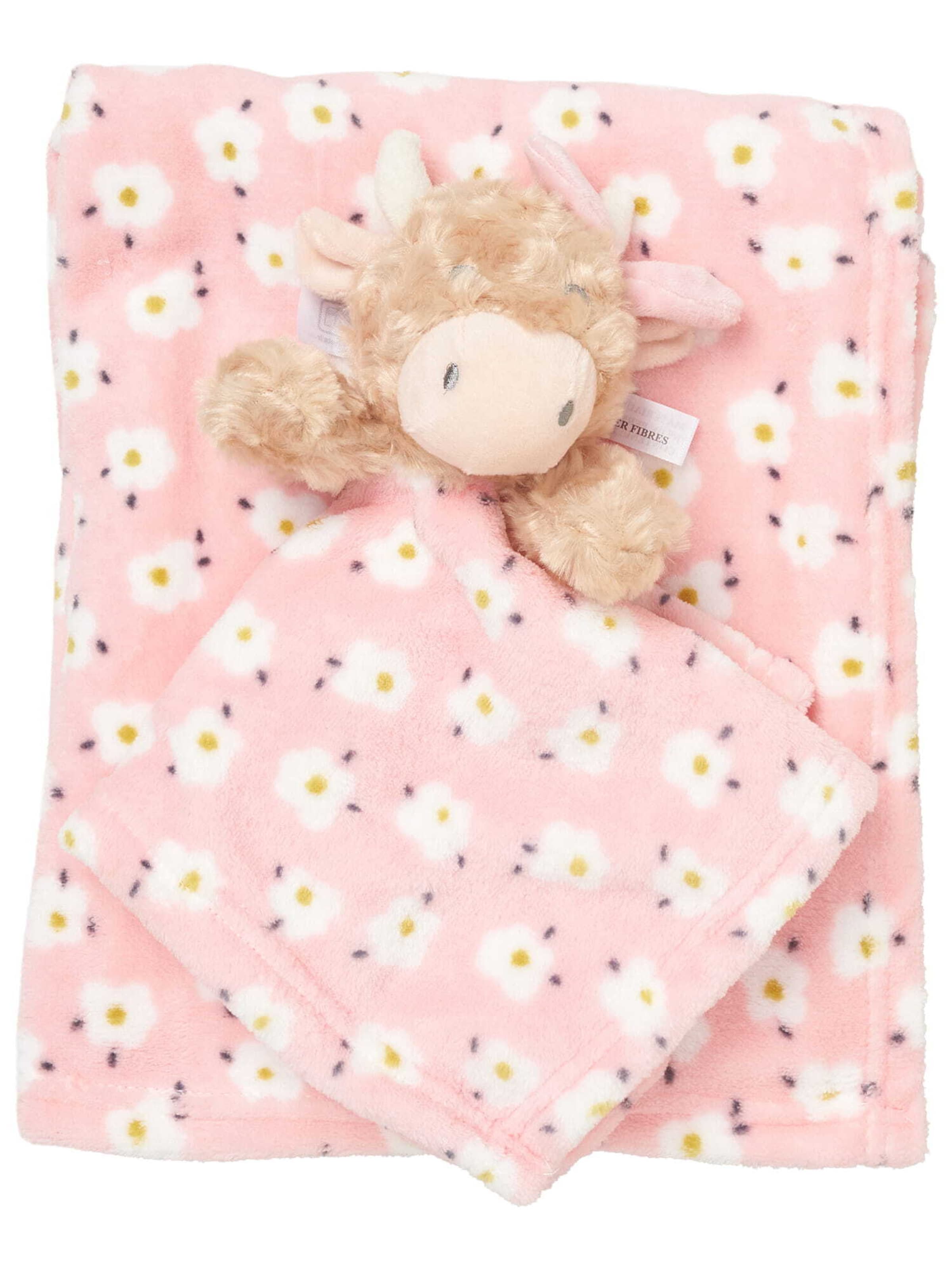 Snuggle Tots Babydeken 'Giraffe' in Roze: voorkant