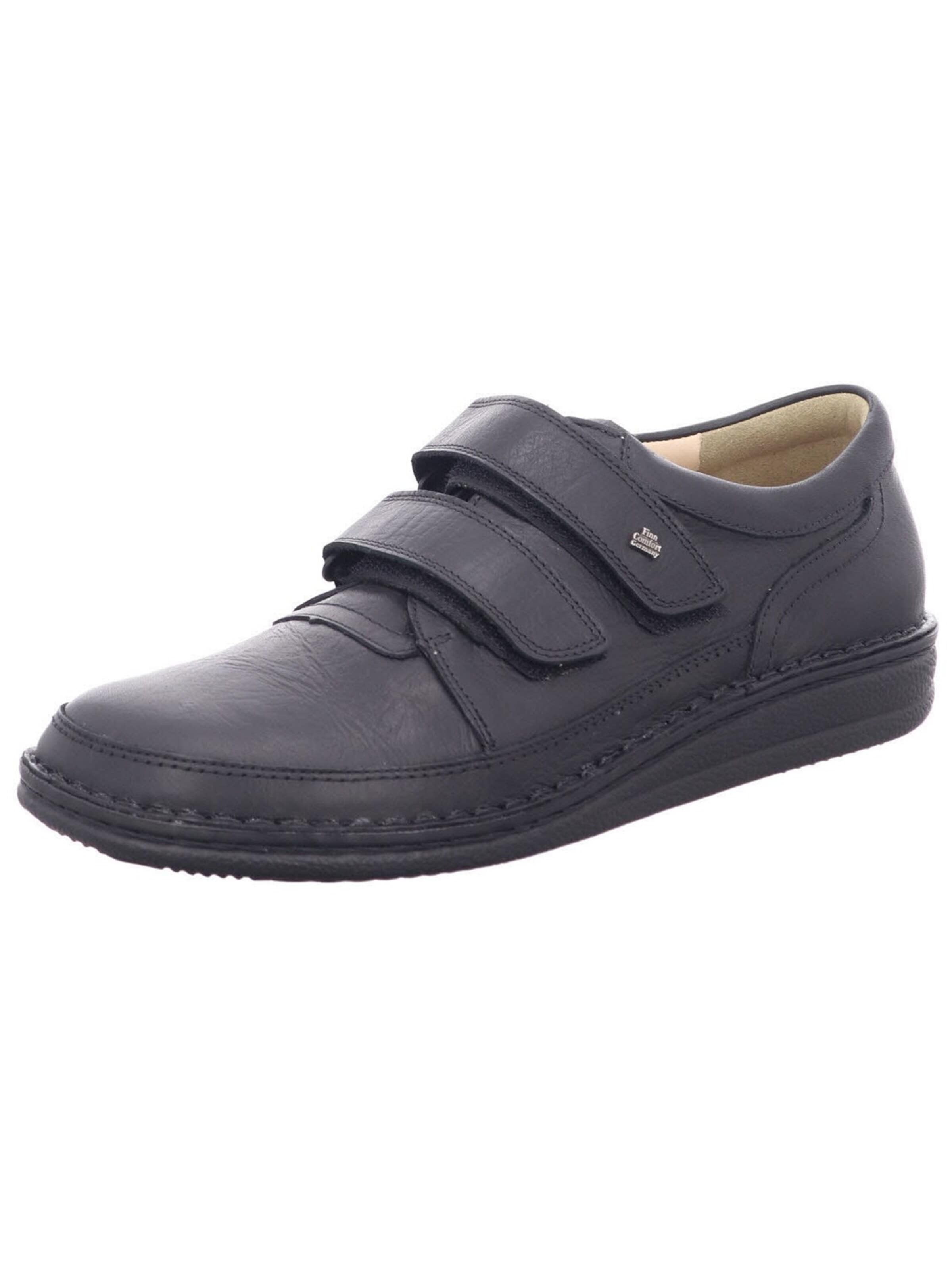 Finn Comfort Classic Flats 'Schnürschuh Herren 01019 006099 Glattleder in schwarz' in Black: front