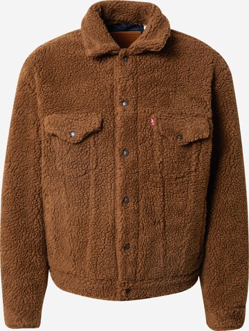 LEVI'S ® Between-Season Jacket 'Vintage Fit Sherpa Trucker' in Brown: front