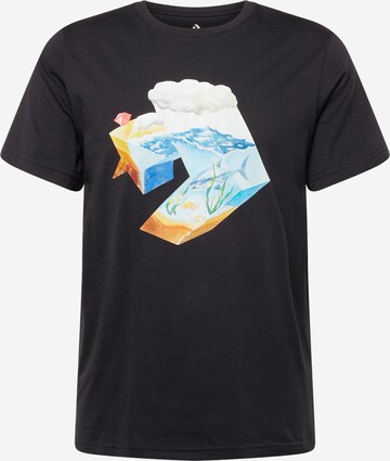 CONVERSE Shirt 'STAR CHEVRON OCEAN' in Black: front
