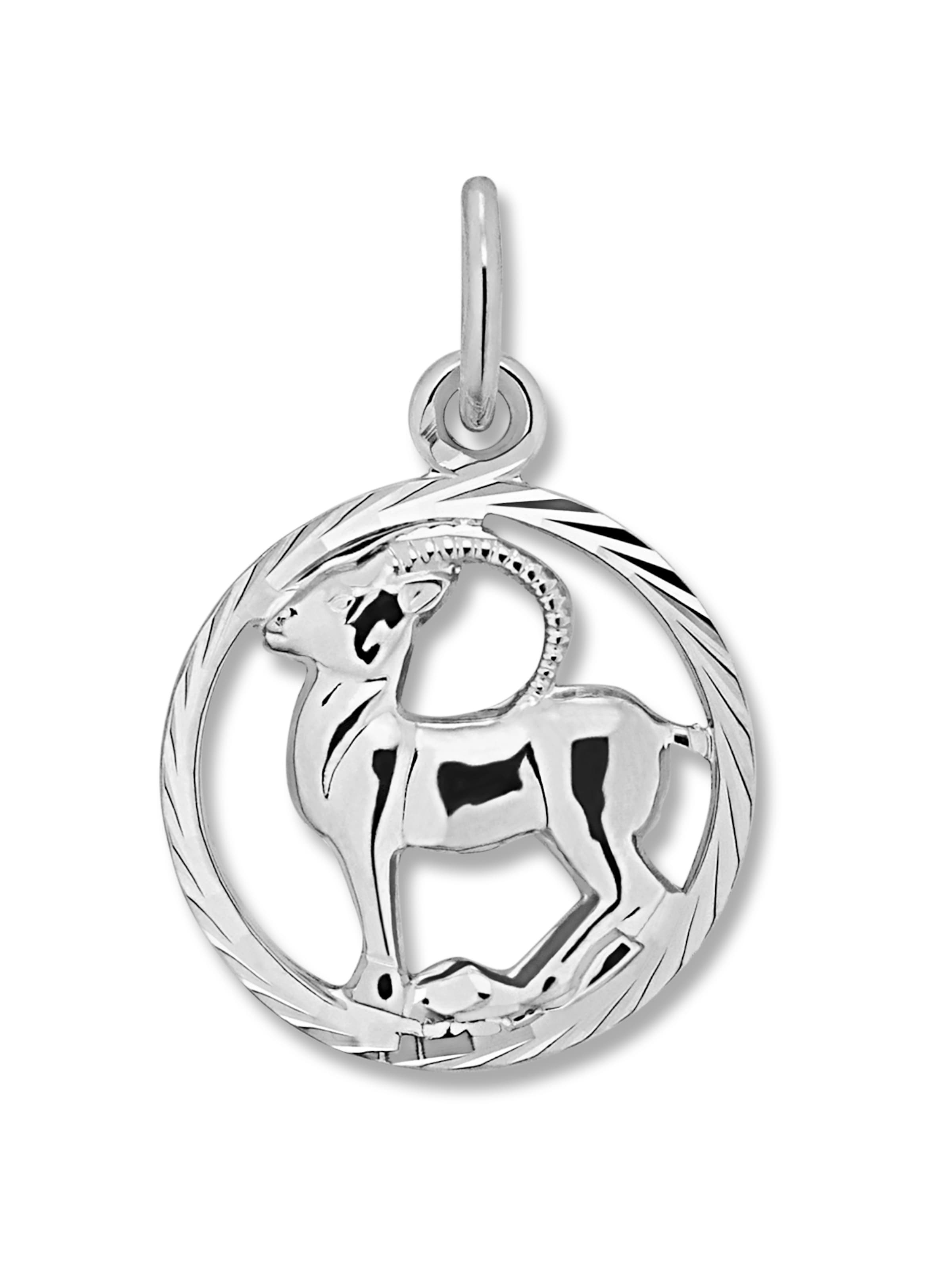 ONE ELEMENT Anhänger 'Steinbock' in Silber: Vorderseite