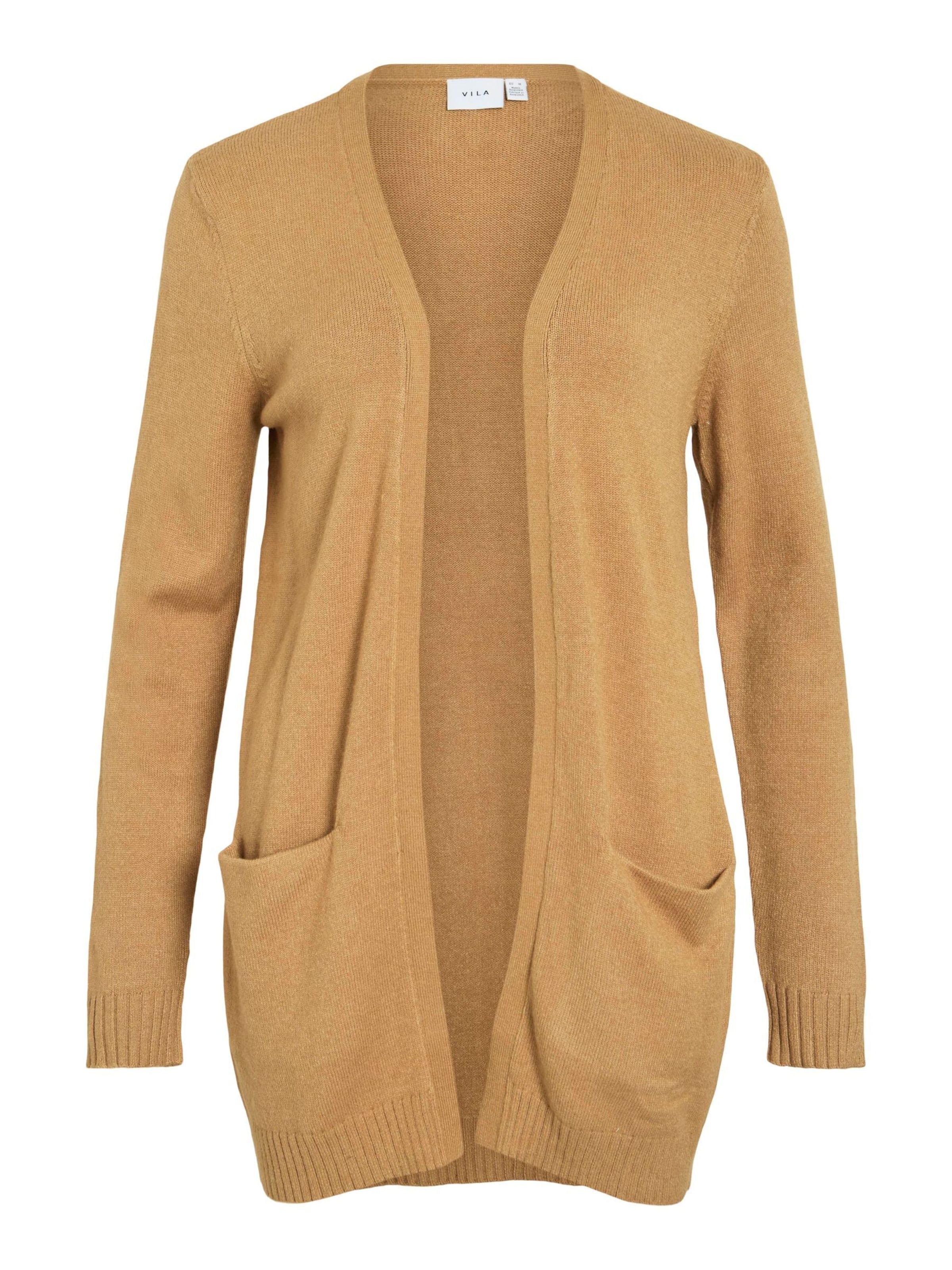 VILA Knit Cardigan 'VIRil' in Brown ABOUT YOU