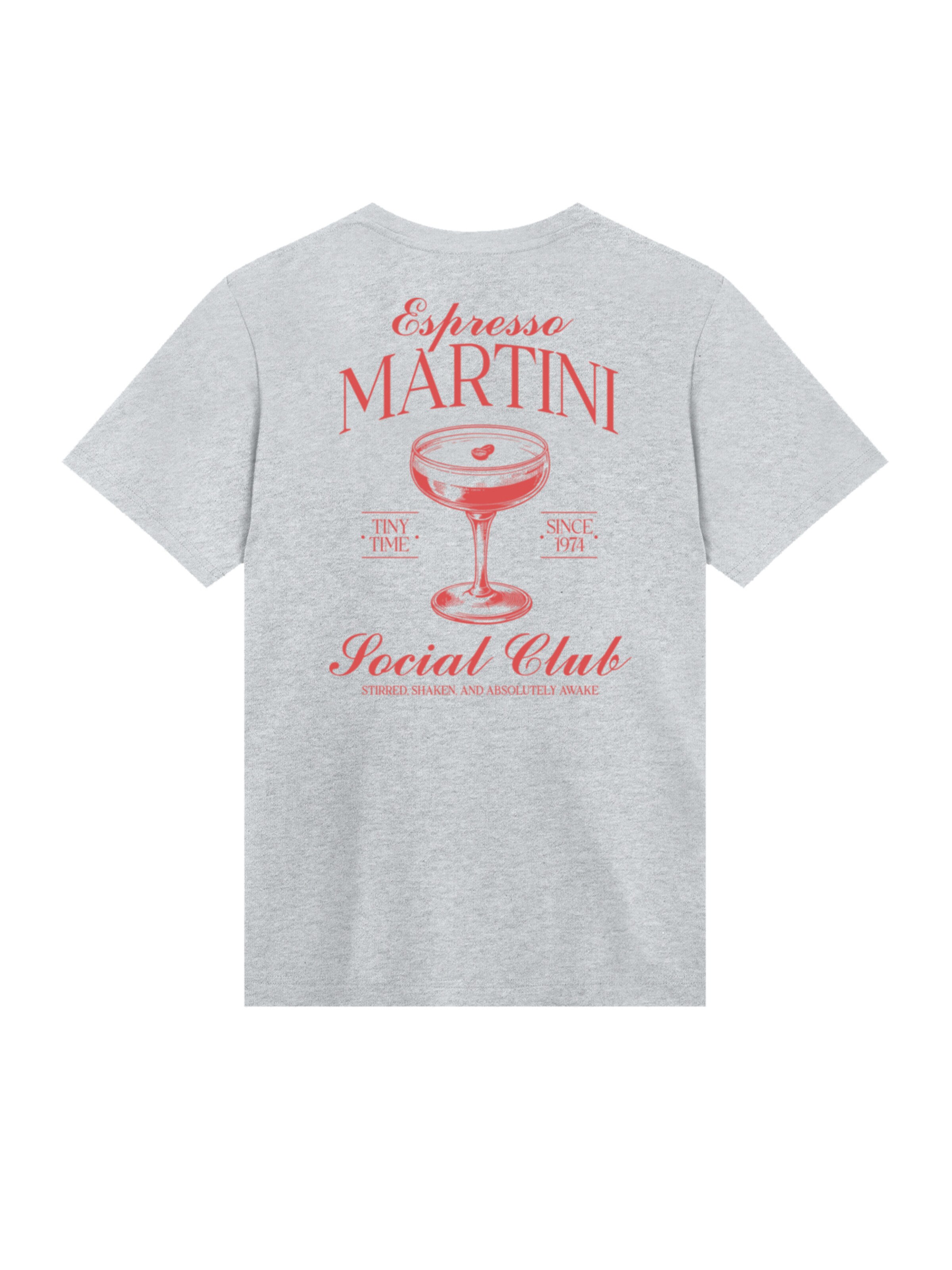 F4NT4STIC Shirt 'Espresso Martini Social Club' in Grijs: voorkant
