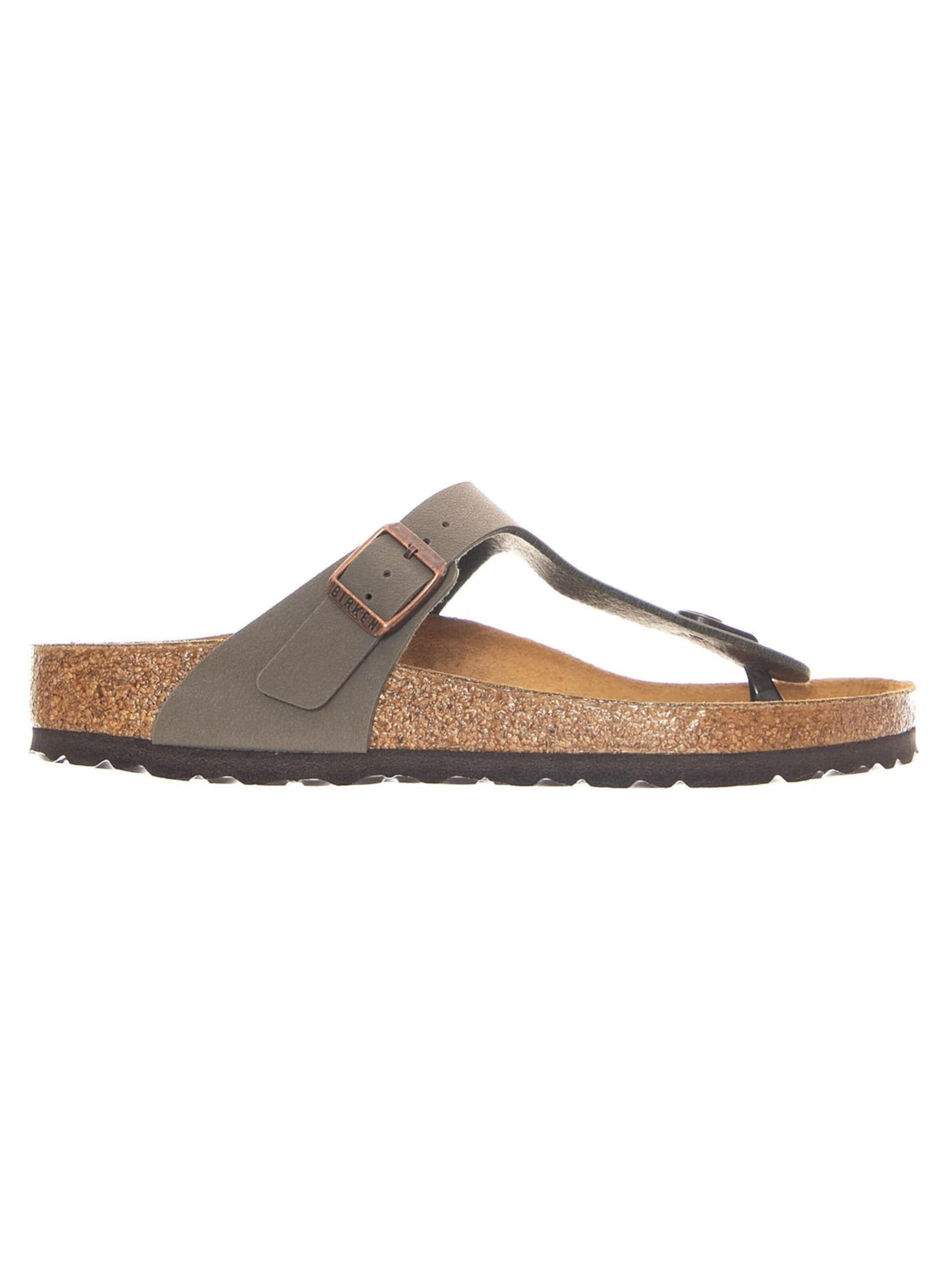BIRKENSTOCK Sandały 'Gizeh Birkibuc Regular Fit Stone' w kolorze beżowy: przód