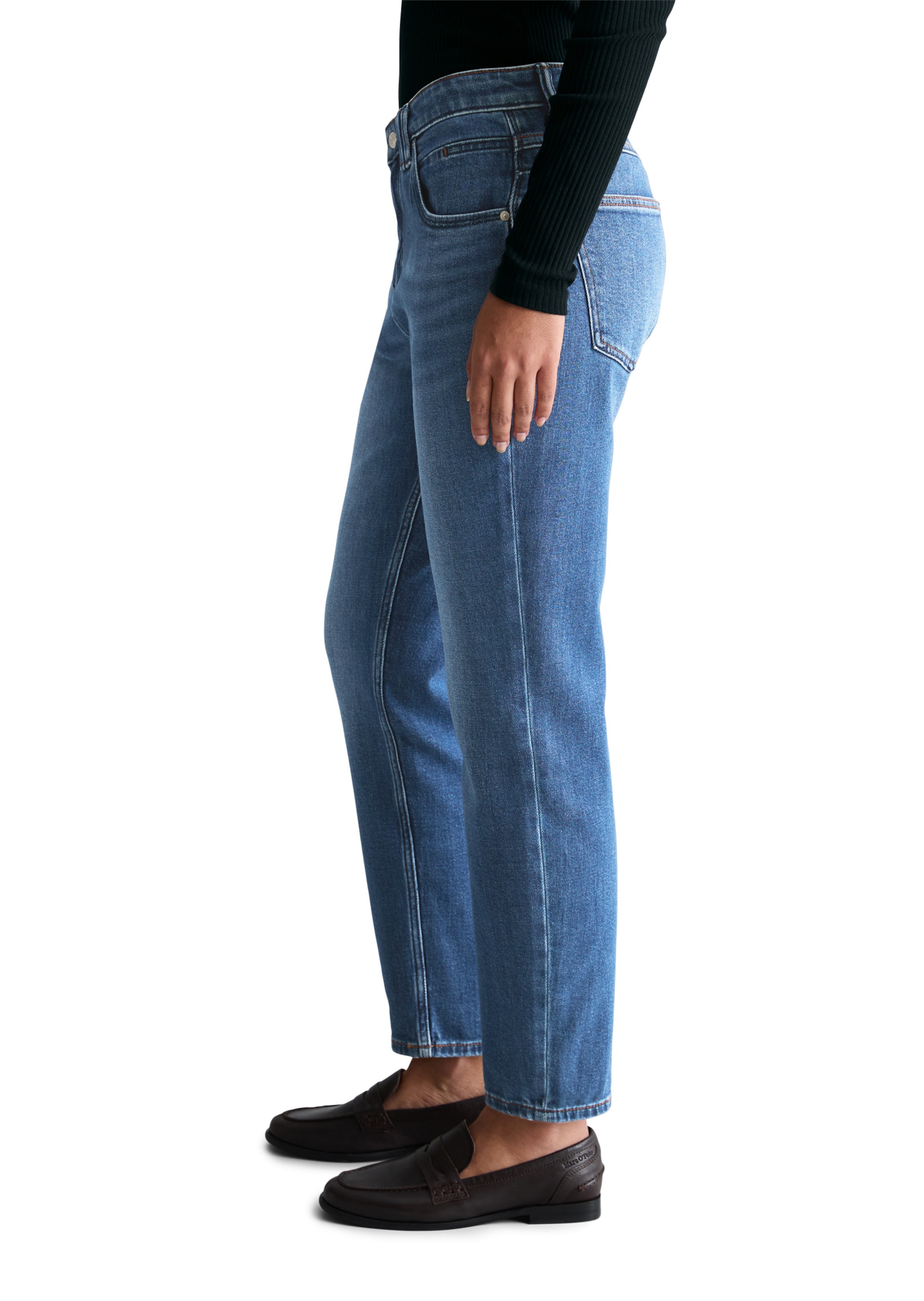 Marc O'Polo DENIM Tapered Jeans 'Freja' in Blauw