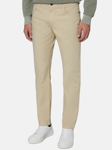 Boggi Milano Slim fit Jeans in Beige: front