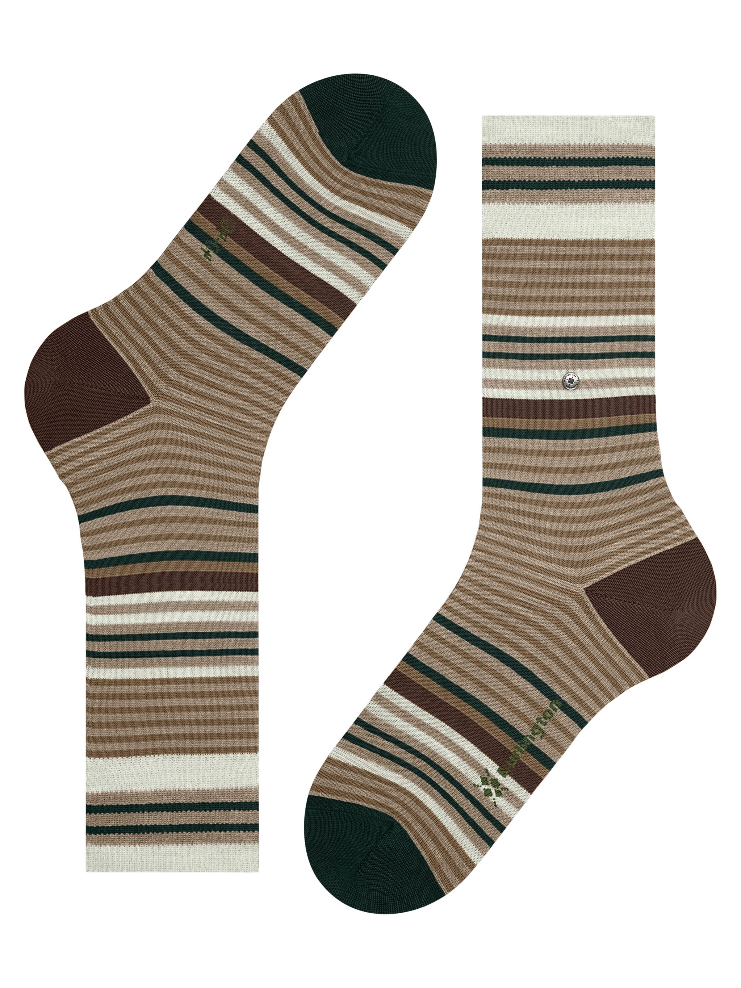 BURLINGTON Socks 'Stripe' in Brown