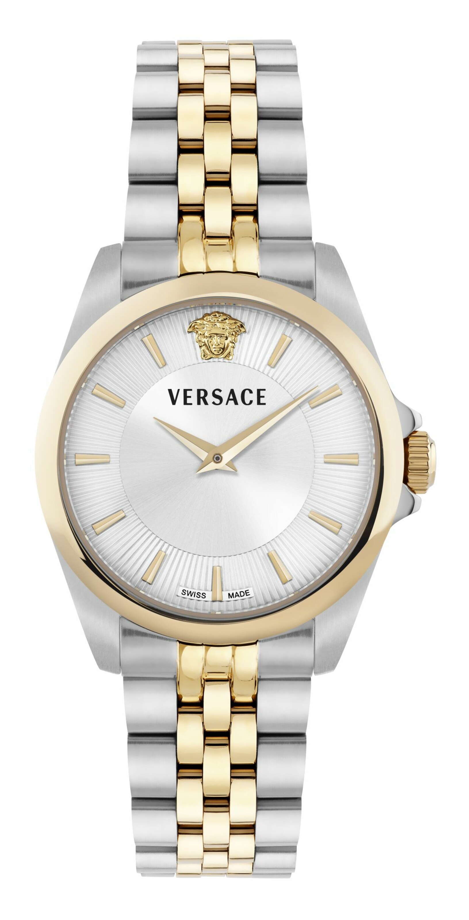 VERSACE Analoog horloge in One Size in de kleur Goud / Zilver, Productweergave