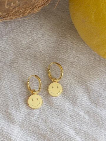 paeoni colors Earrings 'Smiley Hoop' in Yellow