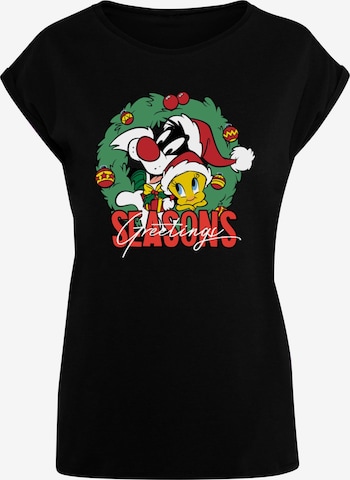 ABSOLUTE CULT T-Shirt 'Looney Tunes - Seasons Greetings' in Schwarz: predná strana