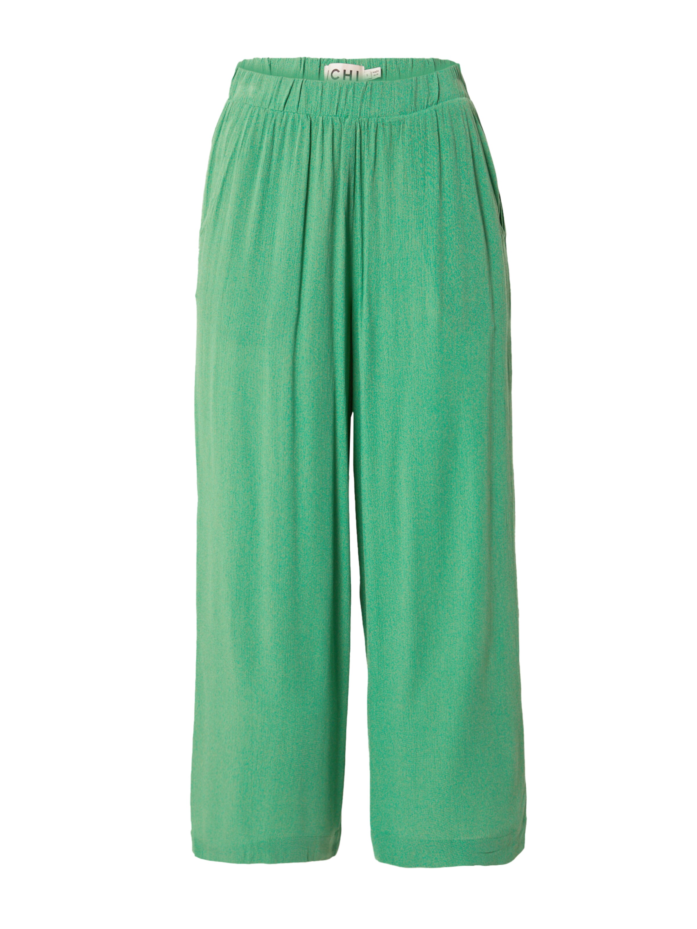 ICHI Wide leg Pants 'MARRAKECH' in Green: front