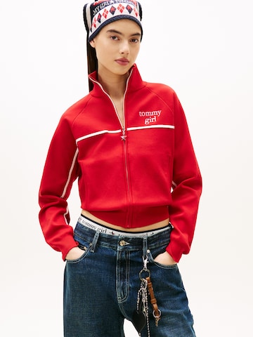 Tommy Jeans Πλεκτή ζακέτα σε κόκκινο: μπροστά