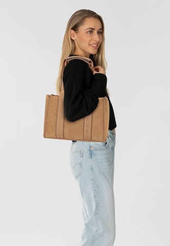Sac bandoulière 'Yara' TOM TAILOR en marron : devant