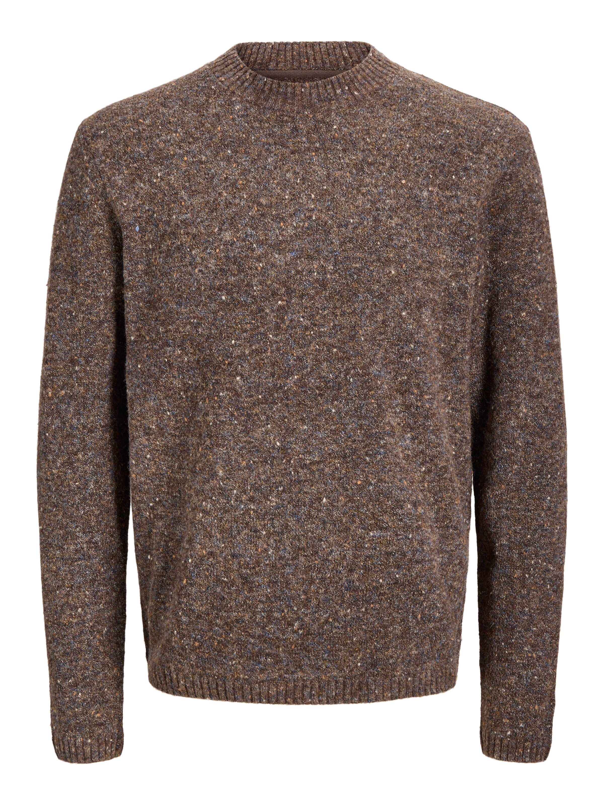 JACK & JONES Pull-over 'JJENIEL' en S en marron chiné, Vue avec produit