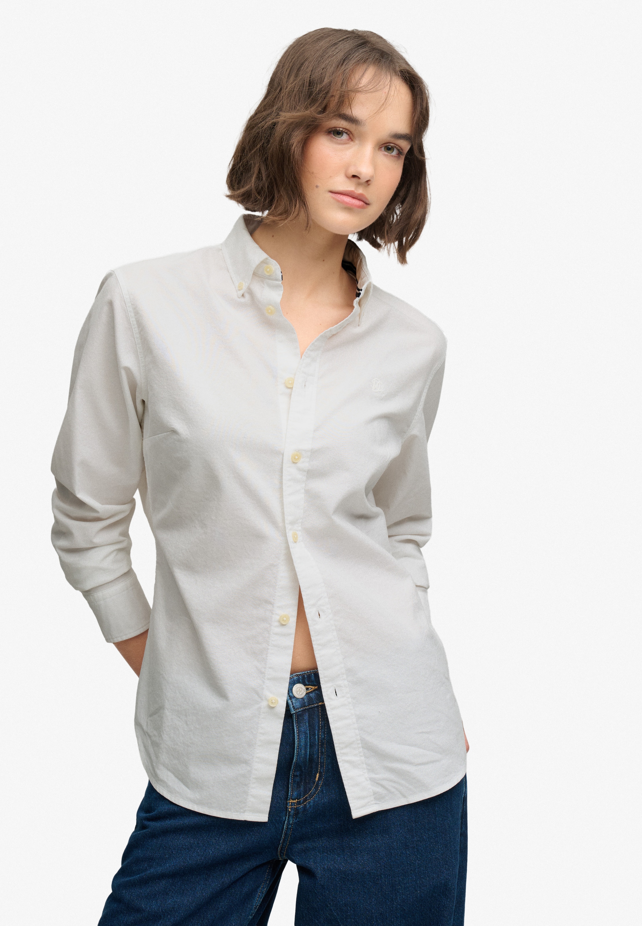 Superdry & Co Blouse 'Oxford' in Wit: voorkant