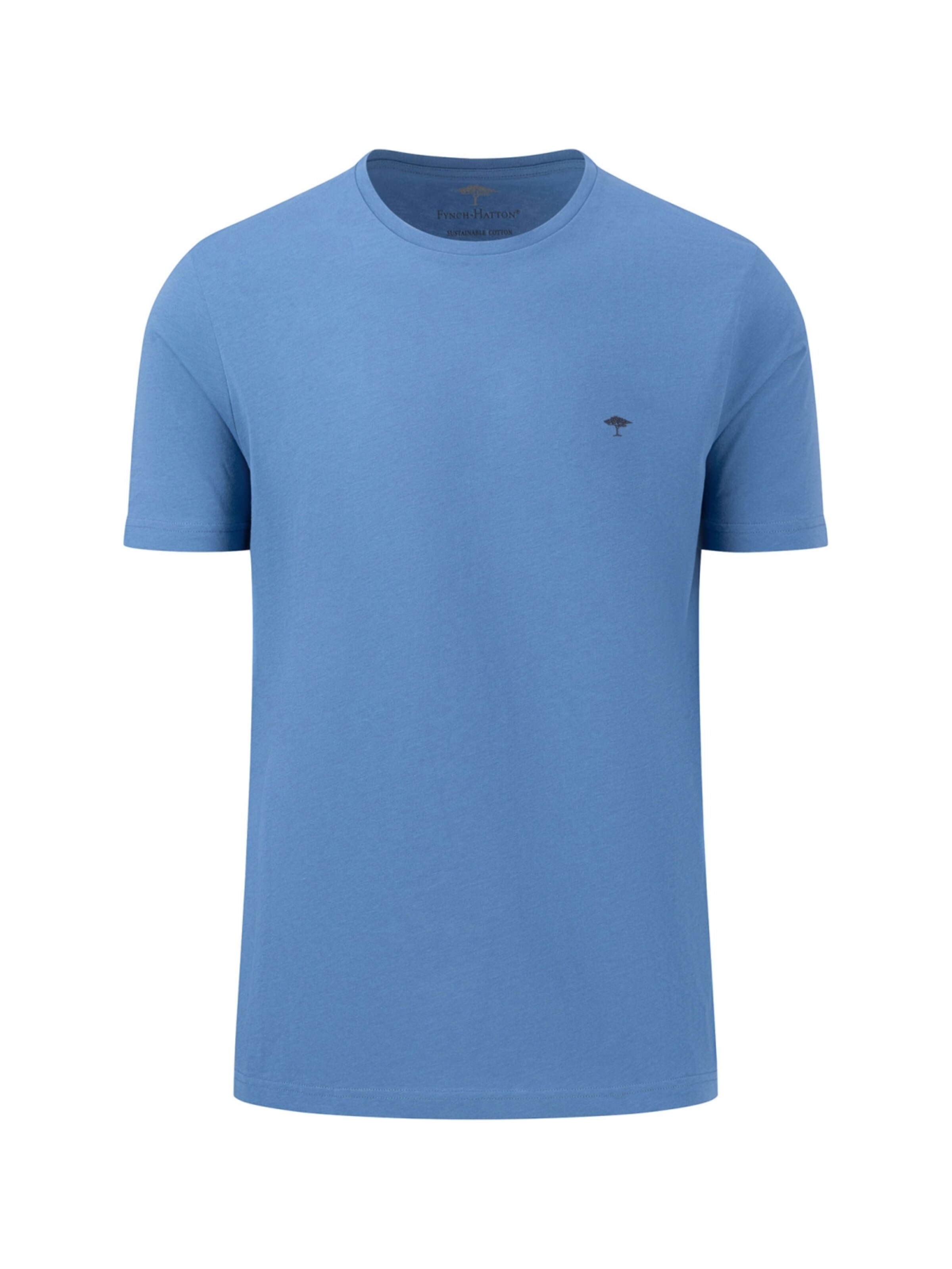 Fynch Hatton Shirt 'T-Shirt, Basic Hellblau' in Blue: front