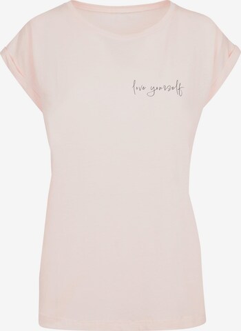 Merchcode Shirt 'Love Yourself' in Roze: voorkant