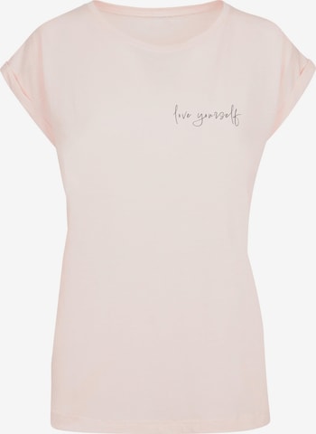 Merchcode Shirt 'Love Yourself' in Pink: front