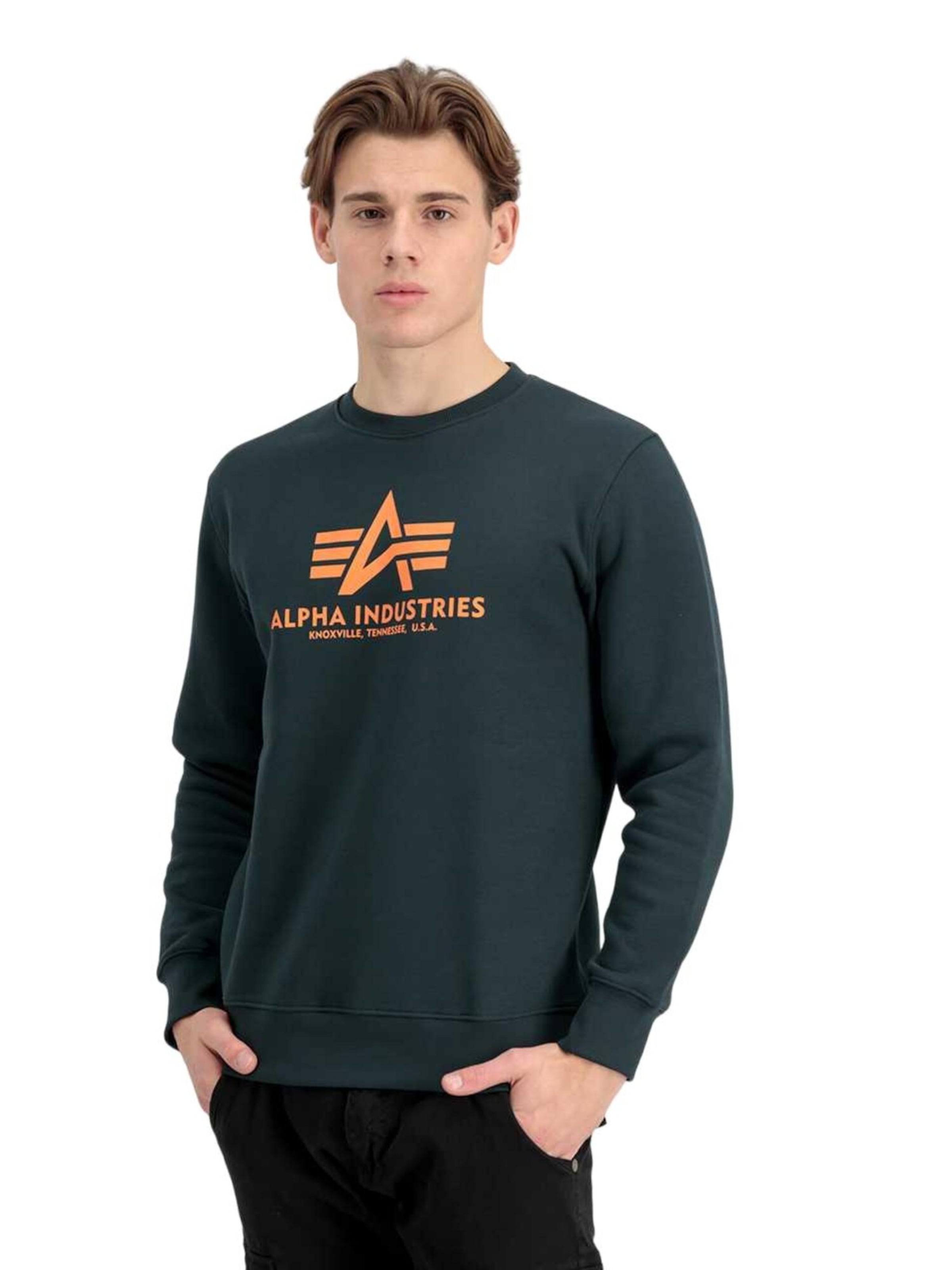 ALPHA INDUSTRIES Sweatshirt 'Basic Logo' in Green