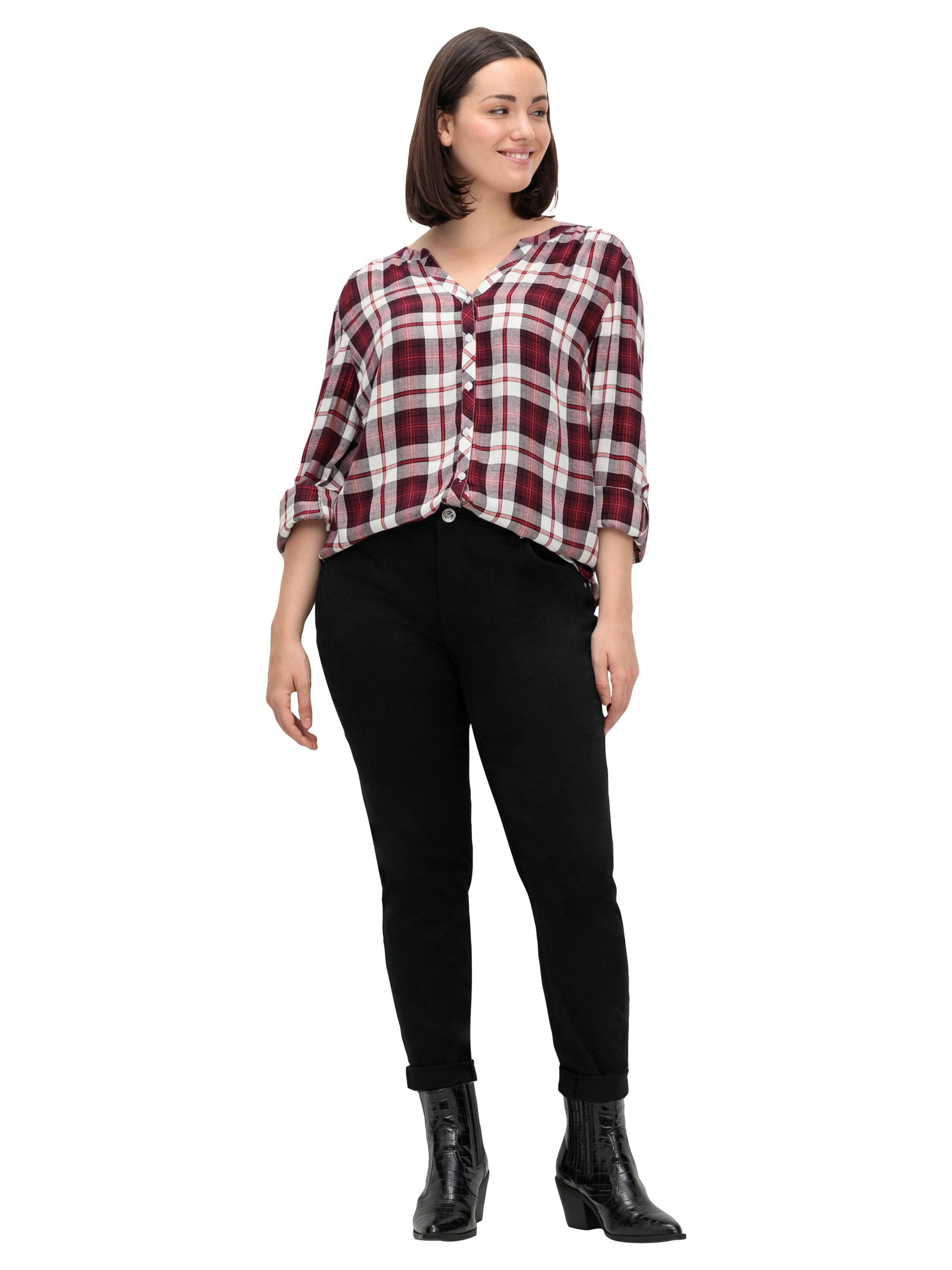 SHEEGO Skinny Broek in Zwart