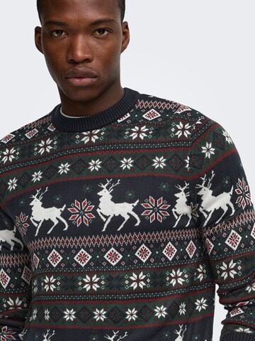 Only & Sons Trui 'ONSX-Mas' in Gemengde kleuren