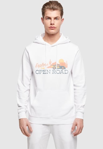 ABSOLUTE CULT Sweatshirt 'Cars - Explore The Open Road' in Wit: voorkant
