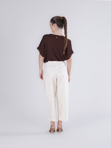 CAFè NOIR Regular Bandplooibroek in Wit