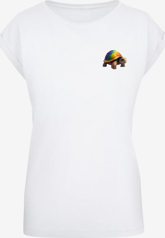 F4NT4STIC Shirt 'Rainbow Turtle' in White: front