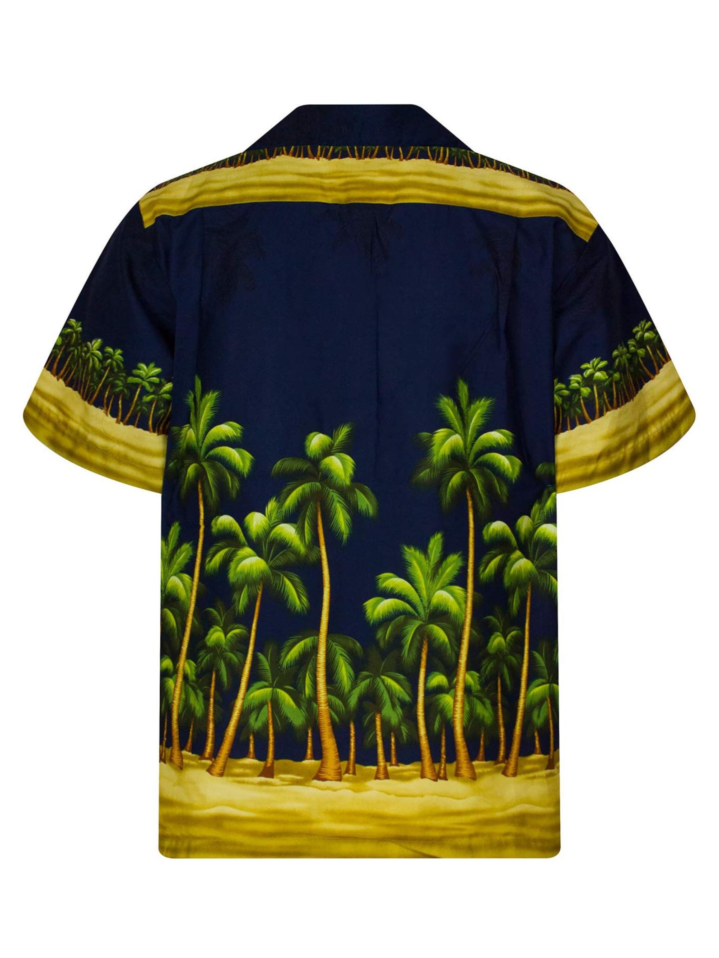 KY's Regular Fit Hemd 'Grüner Palmenwald' in Blau