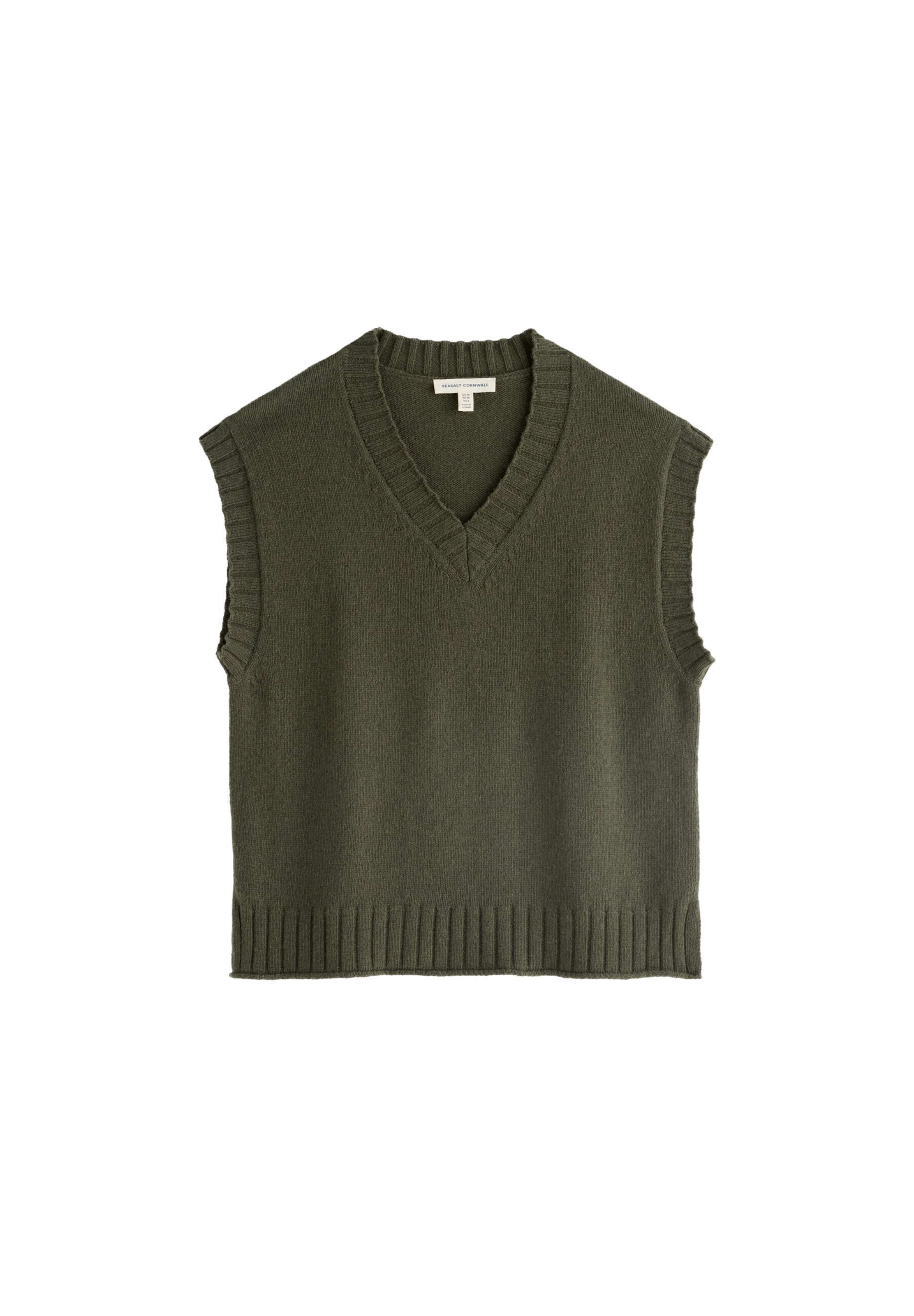 Seasalt Cornwall Knitted vest ' Fistral ' in Green: front