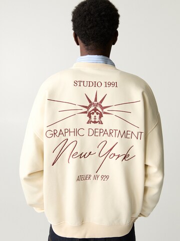 Pull&Bear Sweatshirt 'NEW YORK' in White: front