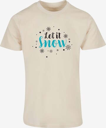 Merchcode Shirt 'Let It Snow' in Beige: voorkant