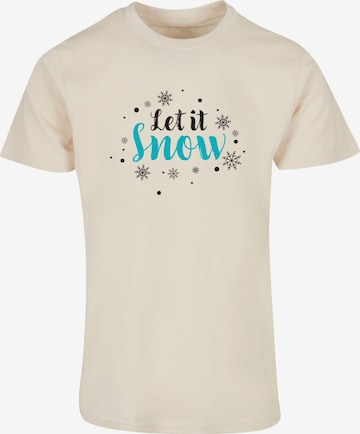 Merchcode Shirt 'Let It Snow' in Beige: voorkant