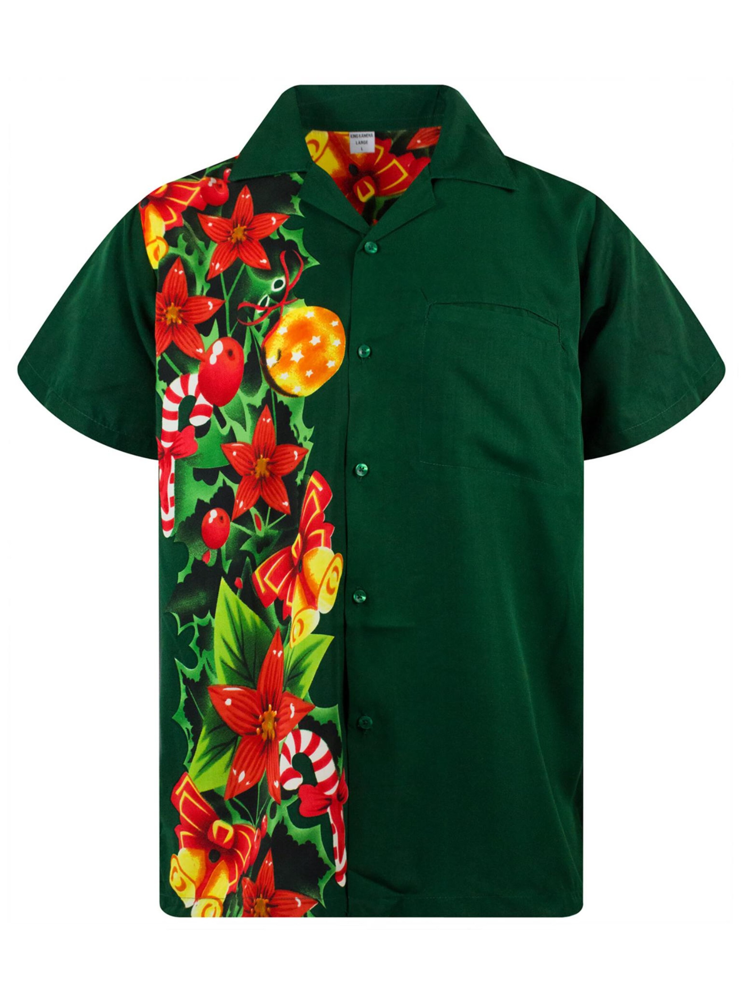 King Kameha Regular Fit Hemd 'Christmas Wedding'‌‌‌‌‌‌‌ in Grün: Vorderseite