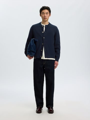 SELECTED - Casaco de malha 'SLMBRAUN' em azul