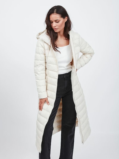 VILA Winter Coat in Cream, View model