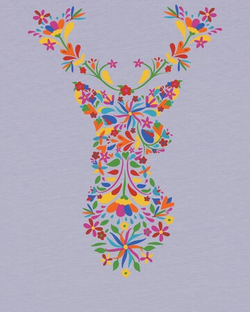 watabout.kids Shirt 'Floral Deer' in Lila