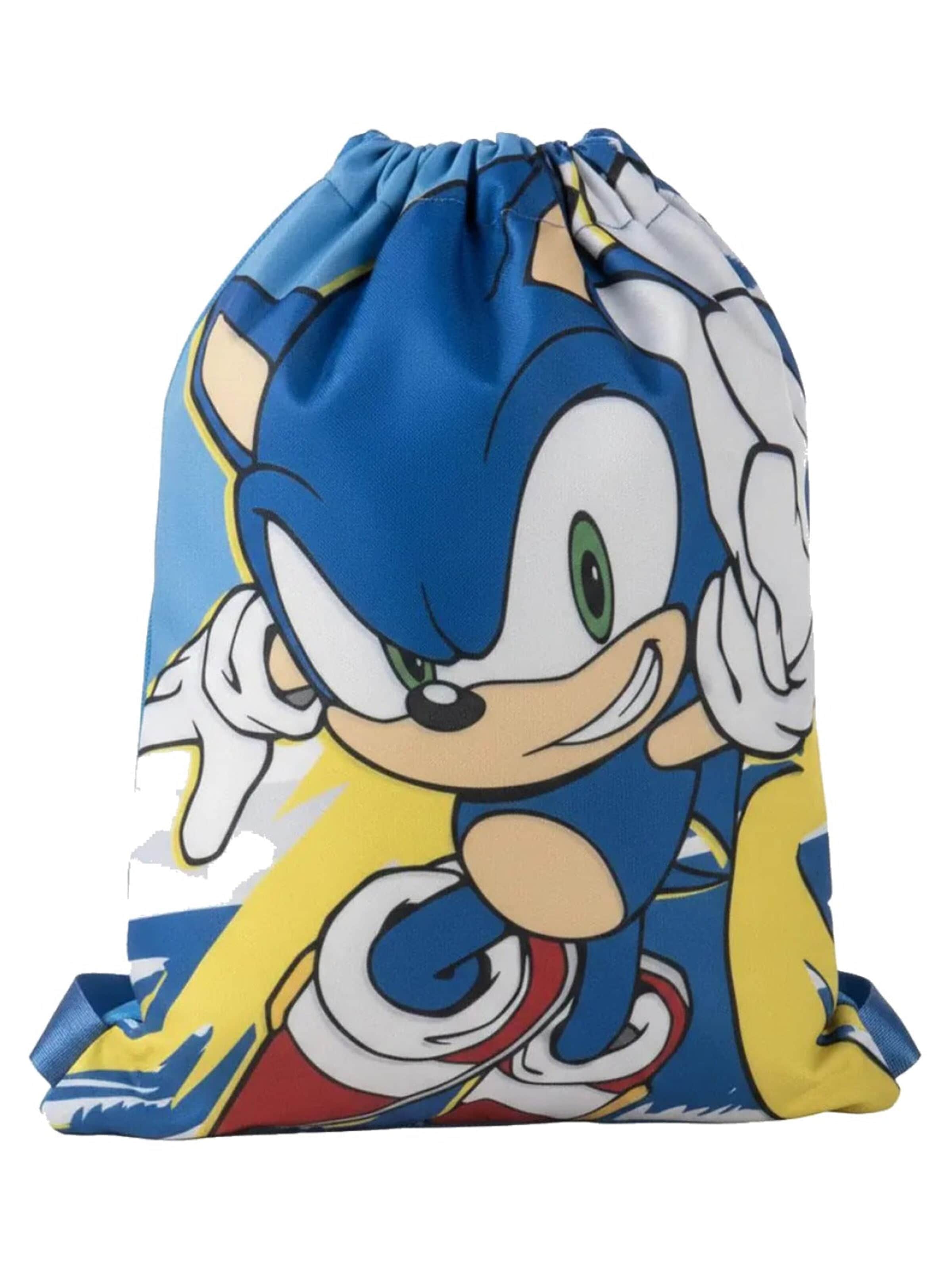 Sacs à cordon 'Sonic the Hedgehog Zwemtas en Gymtas voor Jongens Blauw 24,5 x 32,5 cm' Sonic the Hedgehog en bleu : devant