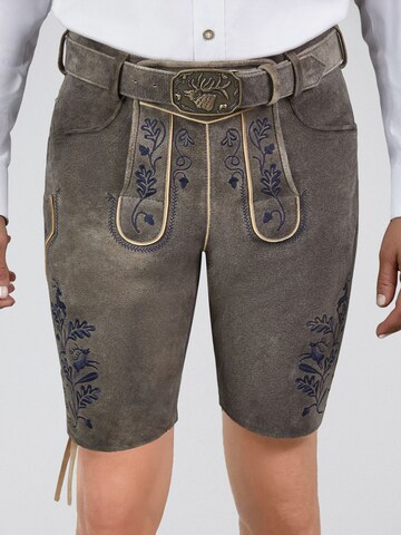 Coupe slim Pantalon folklorique 'Hofmeister' SPIETH & WENSKY en marron : devant