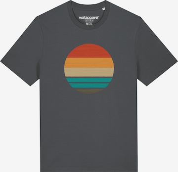 Watapparel Shirt ' Retro Sunset Ocean ' in Grau: Vorderseite