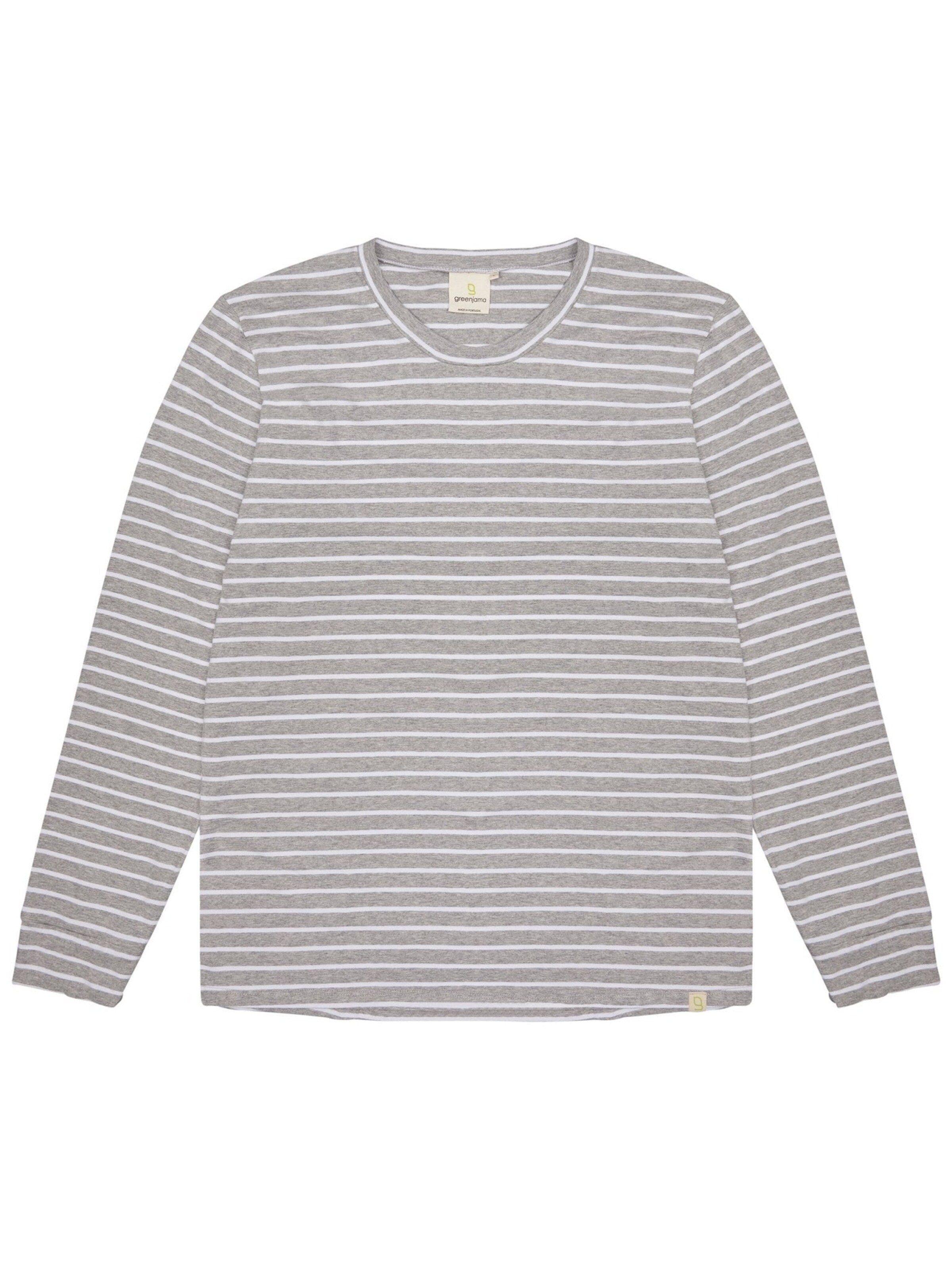 greenjama Pyjama lang 'Ringel'‌‌‌‌‌‌‌‌‌ in Grau: Vorderseite