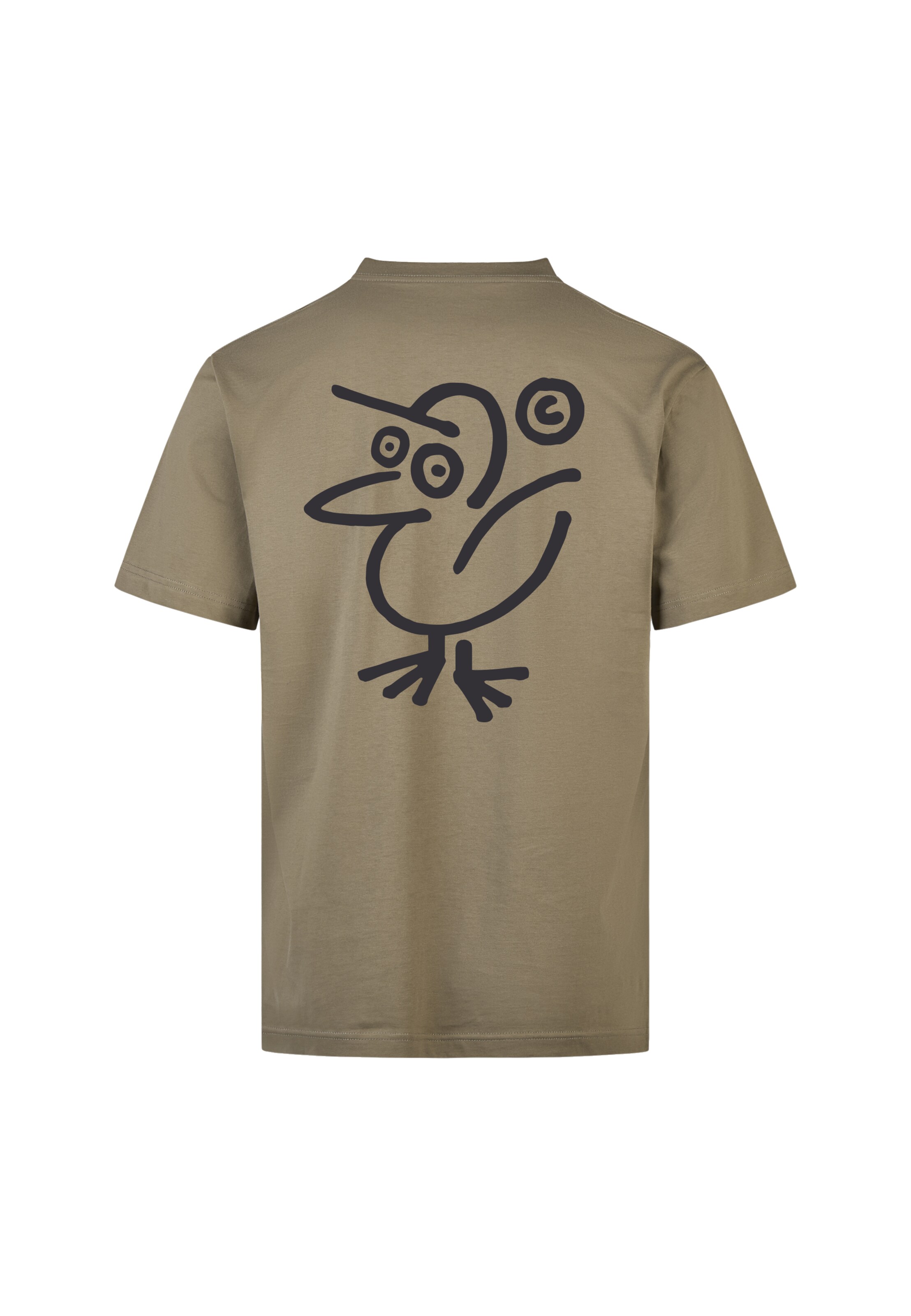 Cleptomanicx Shirt 'Sketch Gull' in Bruin