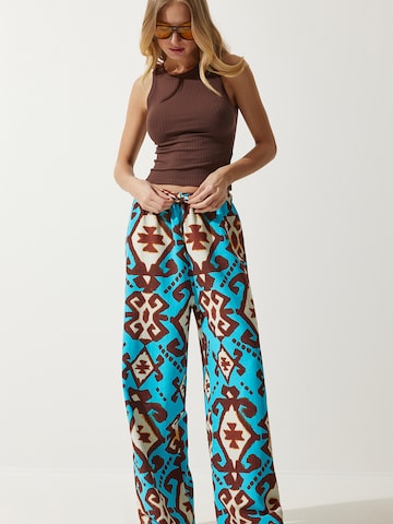 Happiness İstanbul Široke hlačnice Hlače | zelena barva