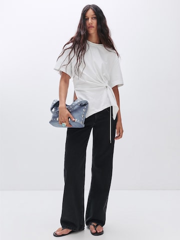 Pull&Bear Zvonové kalhoty Džíny – černá