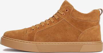 Kazar High-Top Sneakers in Brown: front