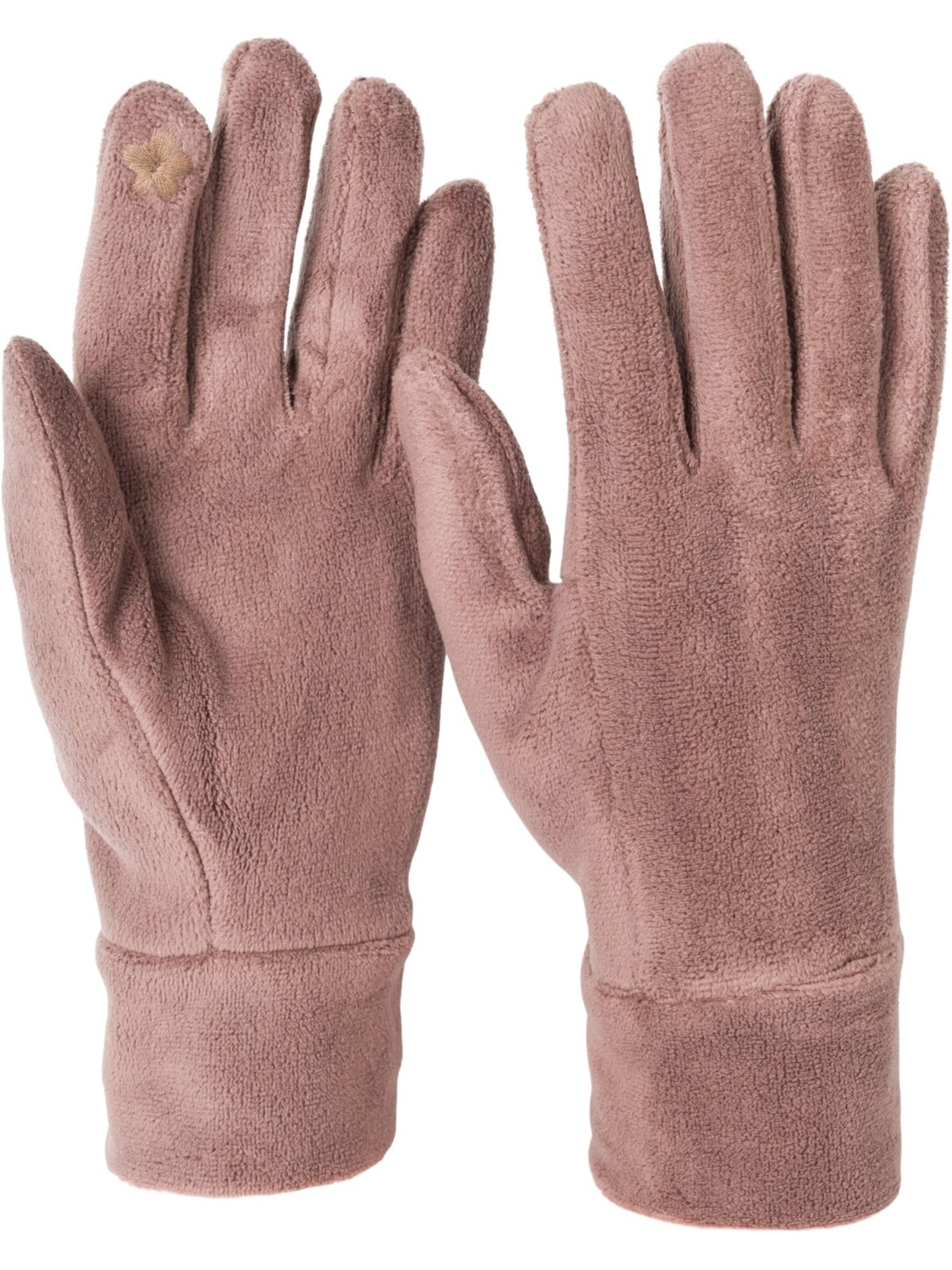 styleBREAKER Fingerhandschuhe 'Einfarbige Touchscreen Fleece Handschuhe'‌‌‌ in Braun: Vorderseite