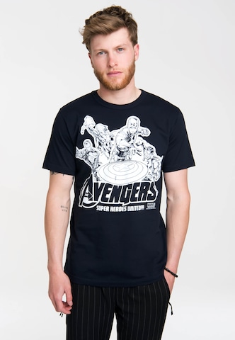 LOGOSHIRT T-Shirt Avengers - Marvel in Blau: predná strana