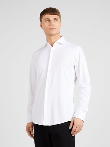 BOSS Slim fit Business Shirt 'Hank' in White: front