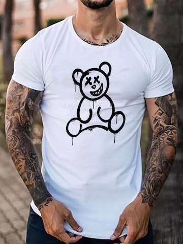 RMK Shirt 'Bear Smiley' in White